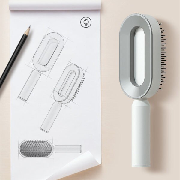 Self Cleaning Hair Brush For Women One-key Cleaning Hair Loss Airbag Massage Scalp Comb Anti-Static Hairbrush - Image 7